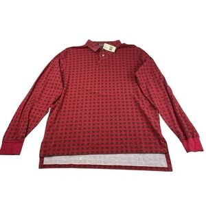 Vintage Polo Ralph Lauren Horse Print Long Sleeve Rugby Shirt Men's L Made in US